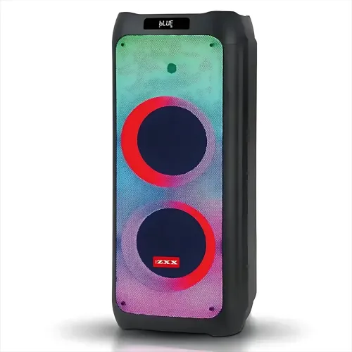 Акустическая колонка ZXX-5590 100 Вт, портативная караоке система с двумя микрофонами, Bluetooth, TWS, FM, подсветкой, на колесах - фото 3