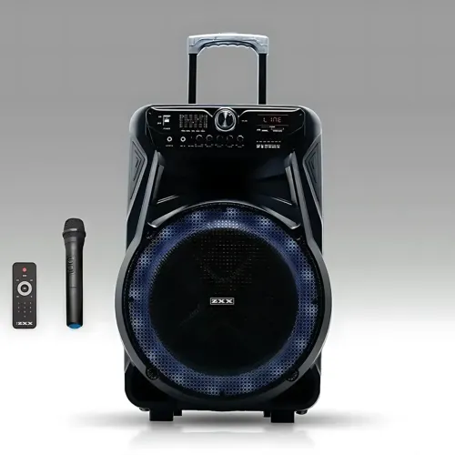 Акустична колонка ZXX-7272 600 Вт, портативна караоке система 15, Bluetooth, TWS, FM, LED, мікрофон, еквалайзер, на коліщатках - фото 5