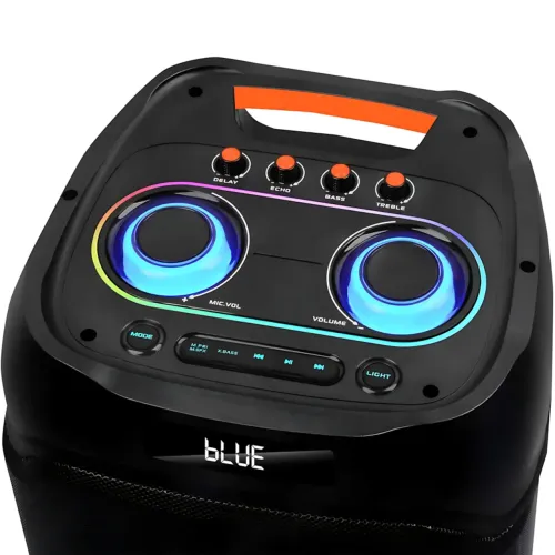 Акустична колонка ZXX-5560 100 Вт, портативна караоке система з 2 мікрофонами, Bluetooth, TWS, FM, LED-підсвіткою, на колесах - фото 6