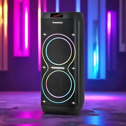 Акустична колонка ZXX-5560 100 Вт, портативна караоке система з 2 мікрофонами, Bluetooth, TWS, FM, LED-підсвіткою, на колесах - фото 9