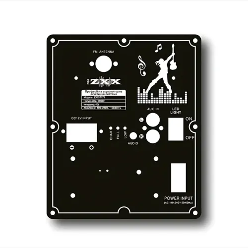 Акустическая колонка ZXX-7171 600 Вт, портативная караоке система 12, Bluetooth, TWS, FM, LED, микрофон, эквалайзер, на колесиках - фото 6