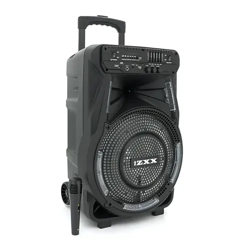 Акустическая колонка ZXX-7171 600 Вт, портативная караоке система 12, Bluetooth, TWS, FM, LED, микрофон, эквалайзер, на колесиках - фото 2