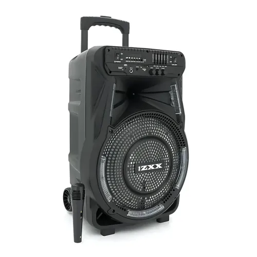 Акустическая колонка ZXX-7171 600 Вт, портативная караоке система 12, Bluetooth, TWS, FM, LED, микрофон, эквалайзер, на колесиках - фото 2
