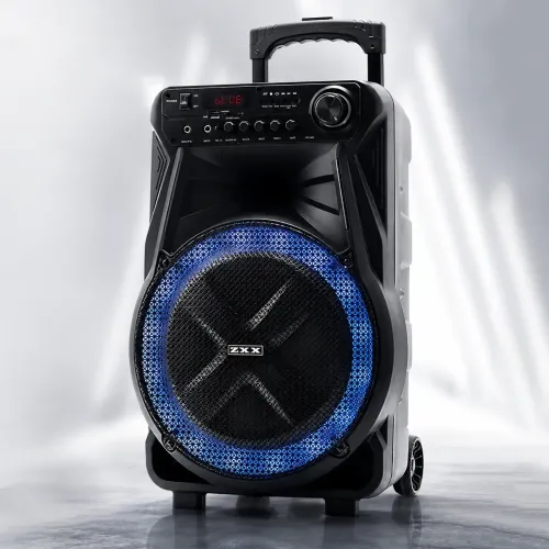 Акустическая колонка ZXX-7171 600 Вт, портативная караоке система 12, Bluetooth, TWS, FM, LED, микрофон, эквалайзер, на колесиках