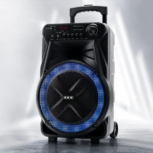 Акустическая колонка ZXX-7171 600 Вт, портативная караоке система 12, Bluetooth, TWS, FM, LED, микрофон, эквалайзер, на колесиках