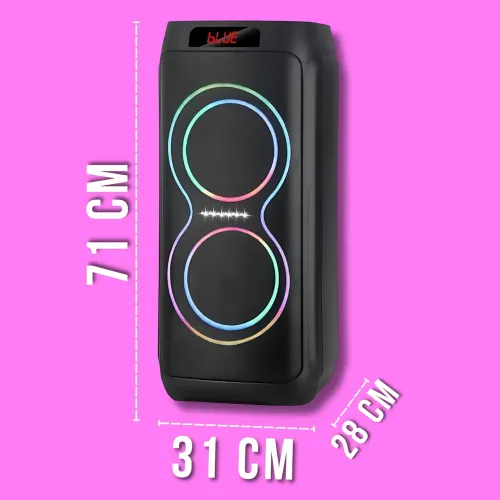 Портативная акустическая колонка ZXX-5550 80Вт, 2x8, Bluetooth, TWS, Караоке, 2 радиомикрофона, FM, LED-подсветка, 4500 мач - фото 8