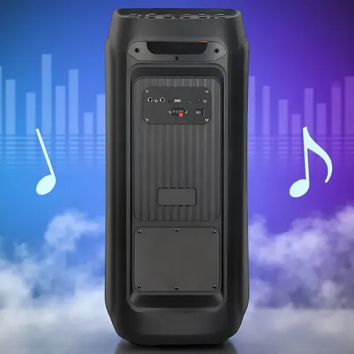 Портативная акустическая колонка ZXX-5550 80Вт, 2x8, Bluetooth, TWS, Караоке, 2 радиомикрофона, FM, LED-подсветка, 4500 мач - фото 5