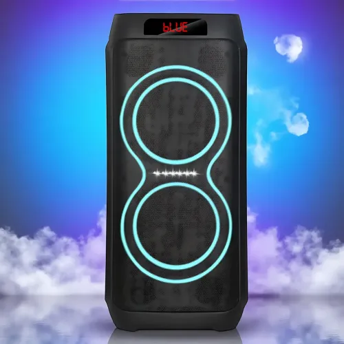 Портативна акустична колонка ZXX-5550 80 Вт, 2x8, Bluetooth, TWS, Караоке, 2 радіомікрофони, FM, LED-підсвітка, 4500 мач - фото 2