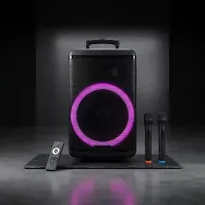 Портативна акустична колонка ZXX-7878 90 Вт, 15, Bluetooth, TWS, Караоке, 2 радіомікрофони, FM, RGB-підсвітка, 5000mAh