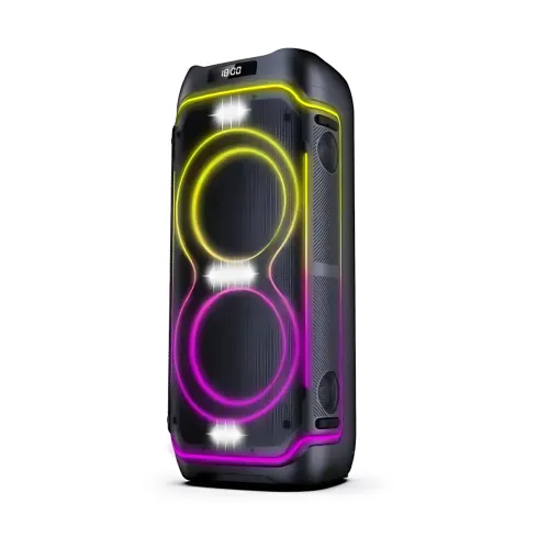 Портативна акустична колонка ZXX-5530 80 Вт, 2x8, Bluetooth, TWS, Караоке, 2 радіомікрофони, FM, LED-підсвітка, 7000mAh - фото 3