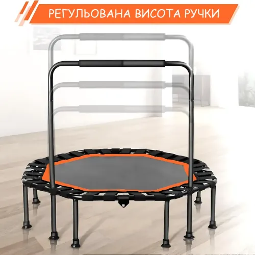 Фітнес-батут із ручкою AND1780, діаметр 98 см, складаний тренажер для кардіо-тренування, стрибковий батут для дому та зали - фото 2