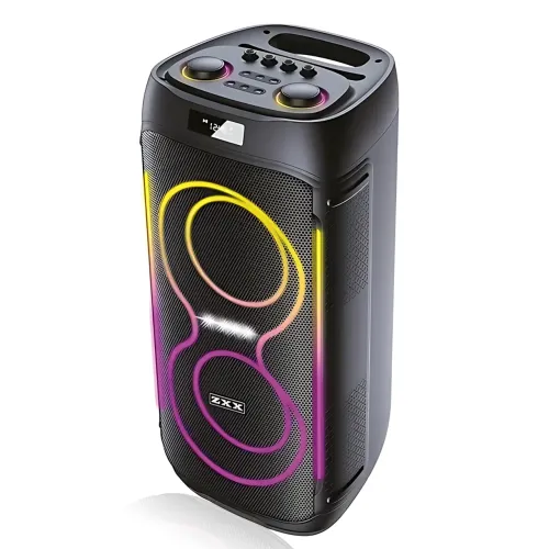 Портативная акустическая колонка ZXX-5509 1200Вт, 2x6.5, Bluetooth, TWS, Караоке, Радиомикрофон, FM, LED-подсветка, 4500mAh - фото 3