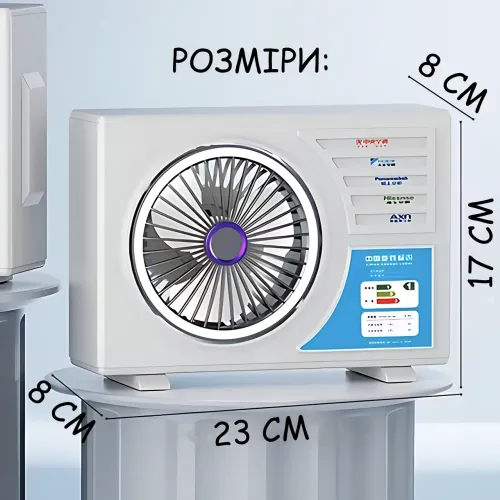 Портативный настольный вентилятор Asixxsix с 5 скоростями, 3D-обдувом и LED-ночником, аккумуляторный USB-вентилятор для дома/офиса - фото 7