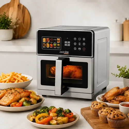 Аерофритюрниця Zepline ZP-00355 Silver Max Pro-3, 2200 Вт, 13 л, мультипіч із віконцем, подвійним нагріванням, грилем, формою - фото 3