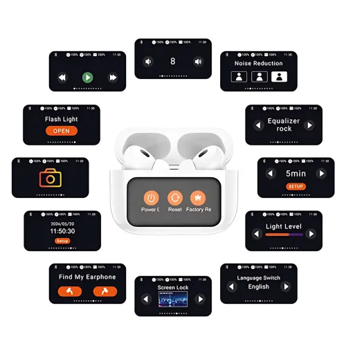 Беспроводные Bluetooth наушники TWS Hoco EW72 Lite Soar с сенсорным дисплеем на кейсе (для iOS / Android / Samsung / iPhone) - фото 7