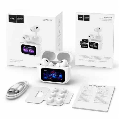 Беспроводные Bluetooth наушники TWS Hoco EW72 Lite Soar с сенсорным дисплеем на кейсе (для iOS / Android / Samsung / iPhone) - фото 9
