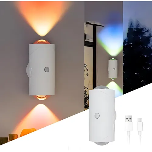 Умный настенный LED светильник-ночник с датчиком движения, RGB, пульт ДУ NS-01, 1500 мАч, Type-C, на магнитном крепеже - фото 7