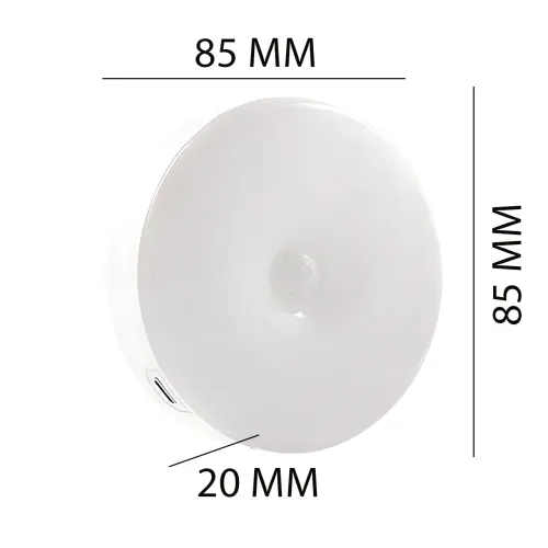 Беспроводной круглый LED-ночник с датчиком движения на магните MM2010, аккумуляторный светильник с USB-зарядкой и 2 режимами света - фото 9