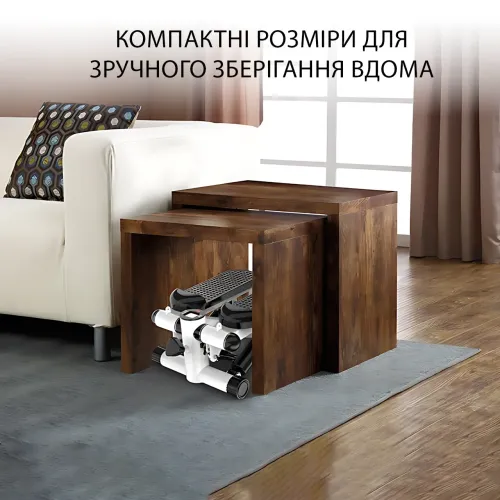 Мини-степпер для домашнего фитнеса XY-285, напольный тренажер для ног и ягодиц с эспандерами и LED-дисплеем (до 100 кг) - фото 7
