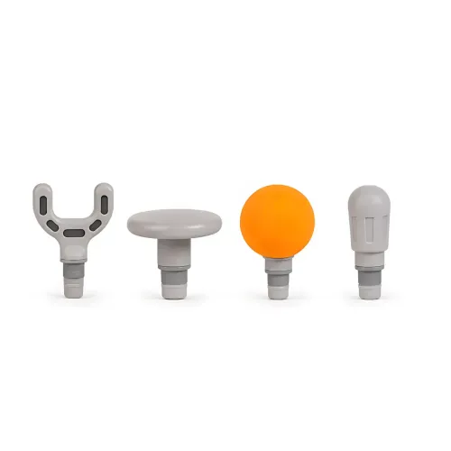 Перкусійний масажер для тіла ручний MDHL MD-XY-11 U-Shaped, + 4 насадки, вигнутий ударний вібромасажер Type-C - фото 4