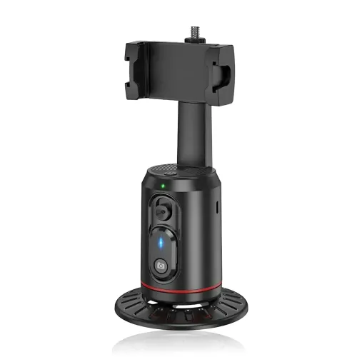 Смарт-штатив трипод Q02 с AI автоотслеживанием лица 360°, LED подсветкой и пультом для блогеров и стримов - фото 5