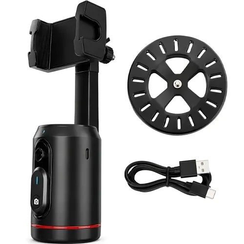 Смарт-штатив трипод Q02 з AI автовідстеженням обличчя 360°, LED-підсвіткою й пультом для блогерів і стримів - фото 7