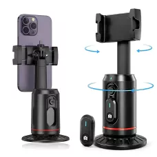 Смарт-штатив трипод Q02 з AI автовідстеженням обличчя 360°, LED-підсвіткою й пультом для блогерів і стримів