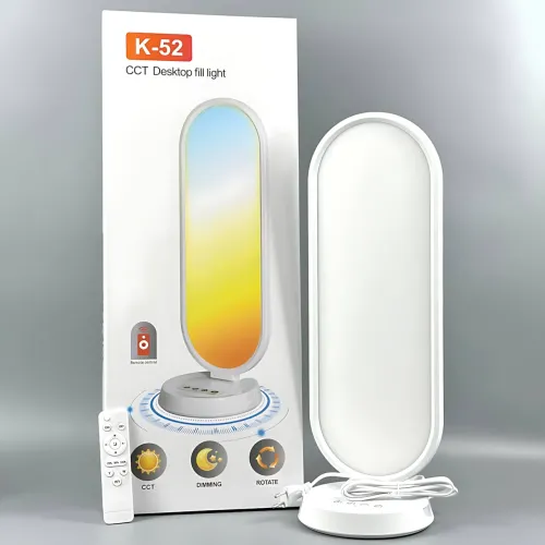 Студийная настольная LED лампа для селфи и блогов K-52 Белая (38 Вт, 3000-6500K, 66х19 см, сенсорная), светодиодный светильник - фото 8
