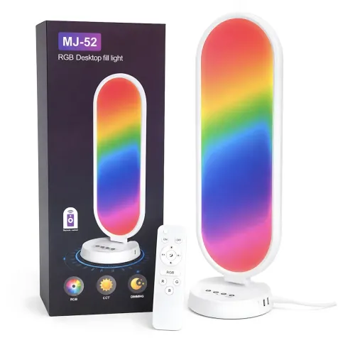 Студийная настольная RGB LED лампа для селфи и блогов K-52-RGB, с пультом ДУ и 2 USB-портами для зарядки, светодиодный светильник - фото 10