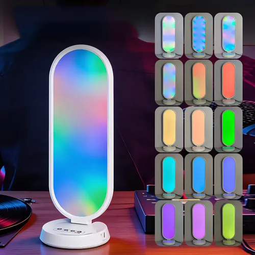 Студийная настольная RGB LED лампа для селфи и блогов K-52-RGB, с пультом ДУ и 2 USB-портами для зарядки, светодиодный светильник
