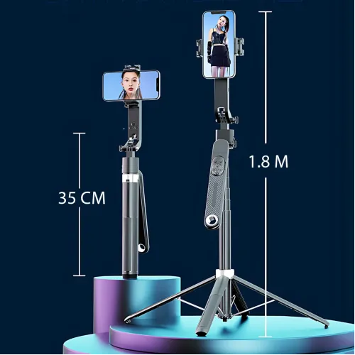 Селфи штатив трипод Q515 TK-H с AI-авто-отслеживанием лица 360°, 2 LED лампами и пультом (до 1.8 м) - фото 8