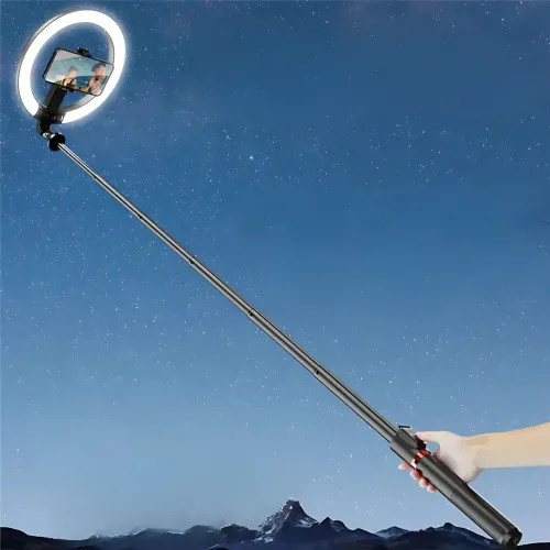 Селфи-штатив P225Q 2.3 м с AI-автоотслеживанием движения и LED-подсветкой, трипод 4-ножка, Bluetooth-монопод телескопический - фото 6