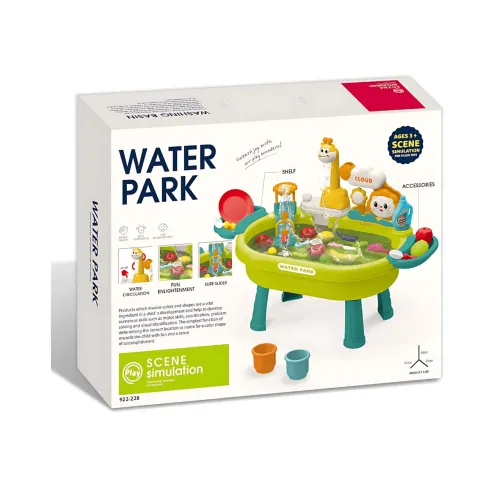 Детский игровой столик с раковиной и циркуляцией воды 26X-160, игрушечная кухонная мойка с электро краном, посудой, водной горкой - фото 9