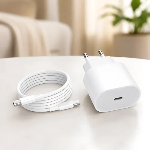Сетевой комплект быстрой зарядки 35W: адаптер питания USB-C + кабель Type-C to Type-C (1м) EU Plug, белый (26X-199) - фото 7