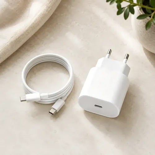 Сетевой комплект быстрой зарядки 35W: адаптер питания USB-C + кабель Type-C to Type-C (1м) EU Plug, белый (26X-199) - фото 9