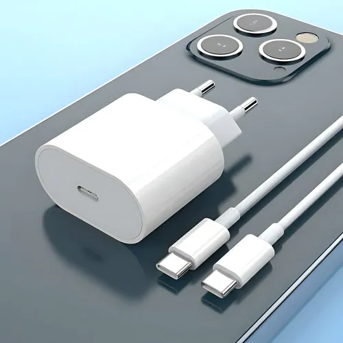 Сетевой комплект быстрой зарядки 35W: адаптер питания USB-C + кабель Type-C to Type-C (1м) EU Plug, белый (26X-199)