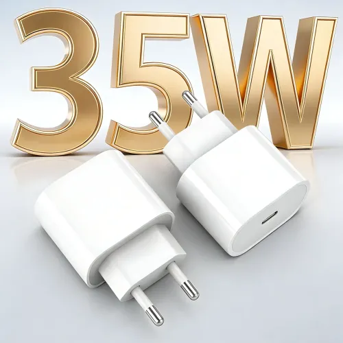 Сетевой комплект быстрой зарядки 35W: адаптер питания USB-C + кабель Type-C to Type-C (1м) EU Plug, белый (26X-199) - фото 3