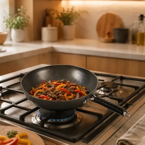 Сковорода Benson Wok 24 cм 26X-282 с антипригарным покрытием и ручкой, для всех видов плит и индукции - фото 4
