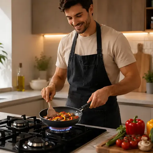 Сковорода Benson Wok 24 cм 26X-282 с антипригарным покрытием и ручкой, для всех видов плит и индукции - фото 8
