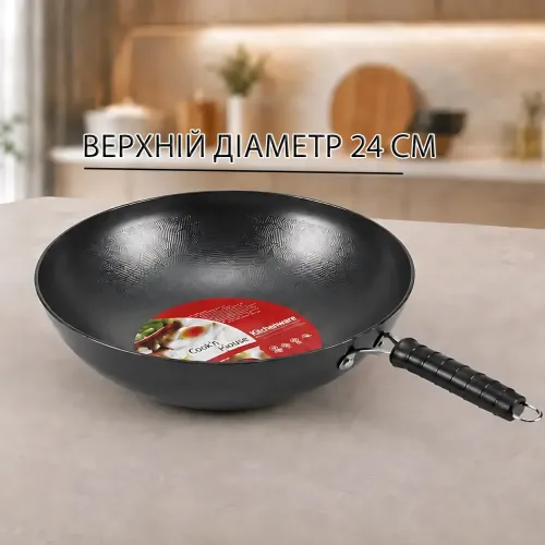 Сковорода Benson Wok 24 cм 26X-282 с антипригарным покрытием и ручкой, для всех видов плит и индукции - фото 10