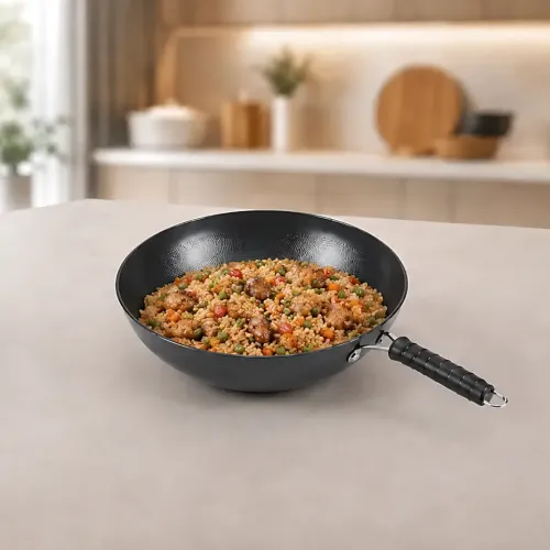 Сковорода Wok 26 см Benson (26X-283) глубокая алюминиевая с антипригарным покрытием и ручкой, для всех плит, индукции - фото 3