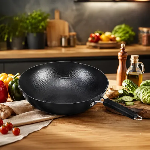 Сковорода Wok 26 см Benson (26X-283) глубокая алюминиевая с антипригарным покрытием и ручкой, для всех плит, индукции