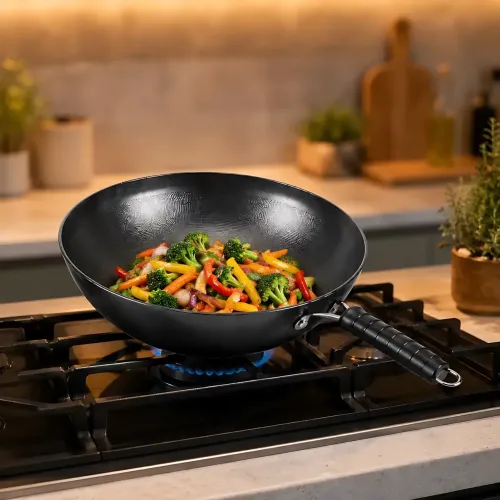 Сковорода Wok 30 см Benson (26X-285) алюминиевая с антипригарным покрытием, ручка на клепках, для всех видов плит и индукции - фото 6