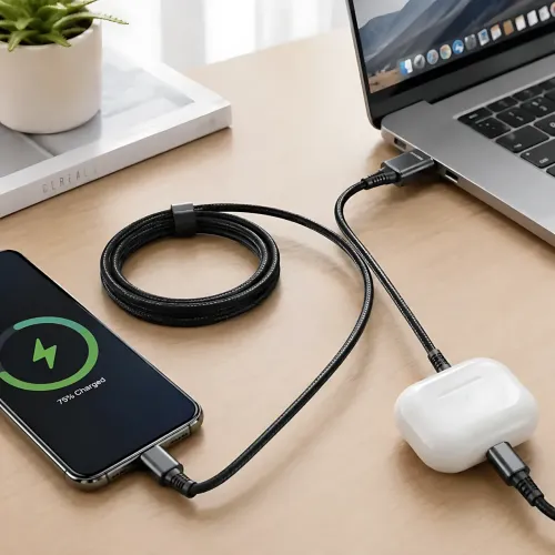 Усиленный кабель USB — Lightning 1 м 26X-197 для быстрой зарядки и передачи данных (для iPhone, iPad) - фото 6