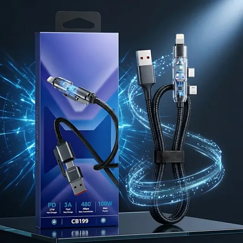 Посилений кабель USB — Lightning 1 м 26X-197 для швидкого заряджання та передавання даних (для iPhone, iPad)