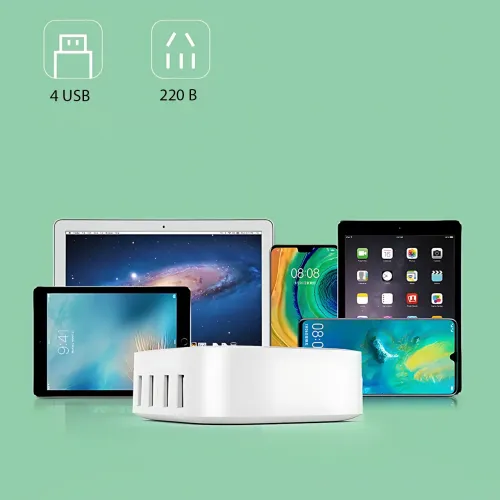 Сетевое зарядное устройство 120W 4 в 1 (2×USB-A + 2×USB-C) 26X-206, быстрая зарядка Quick Charge / PD для смартфона, планшета - фото 6