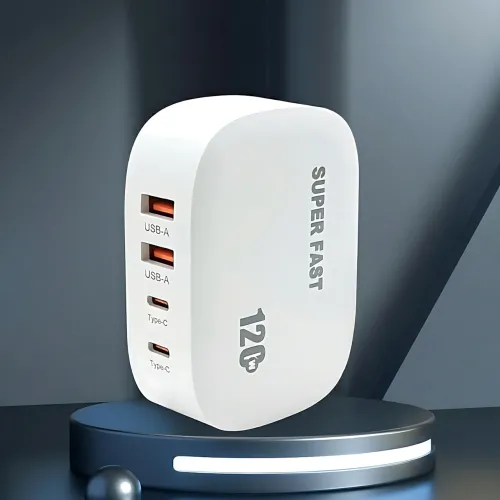 Сетевое зарядное устройство 120W 4 в 1 (2×USB-A + 2×USB-C) 26X-206, быстрая зарядка Quick Charge / PD для смартфона, планшета