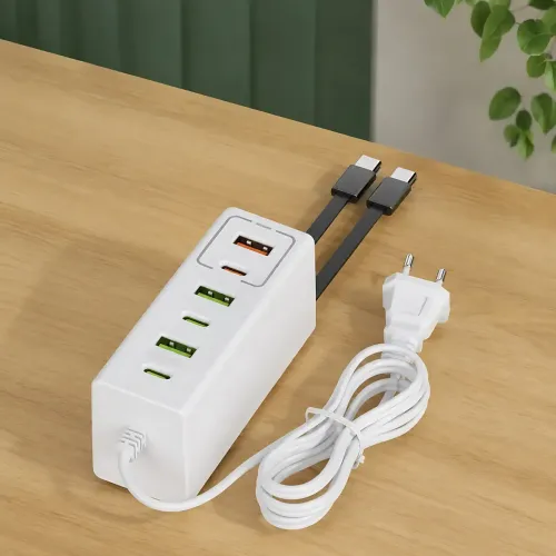 Сетевое зарядное устройство 120W с 6 портами (3 USB + 3 Type-C) 26X-203, адаптер быстрой зарядки Quick Charge 3.0 / Power Delivery