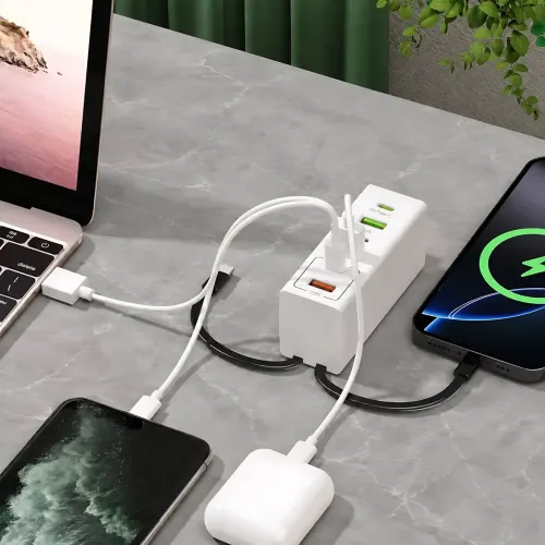 Сетевое зарядное устройство 120W с 6 портами (3 USB + 3 Type-C) 26X-203, адаптер быстрой зарядки Quick Charge 3.0 / Power Delivery - фото 8