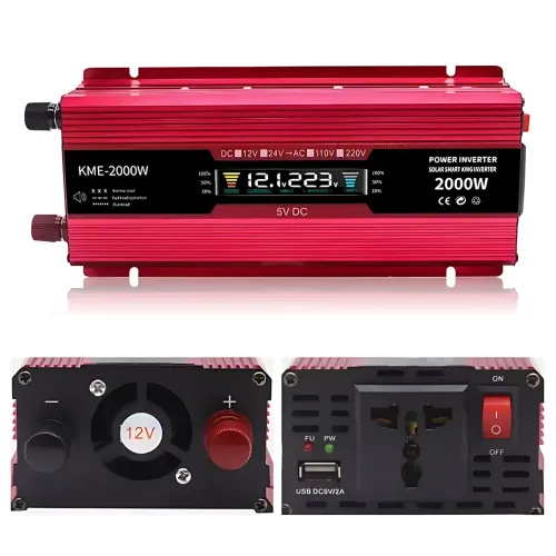 Преобразователь напряжения инвертор UKC KC-2000D 12V-220V 2000W с LCD дисплеем и USB, 80А, 12-220В с крокодилами - фото 7